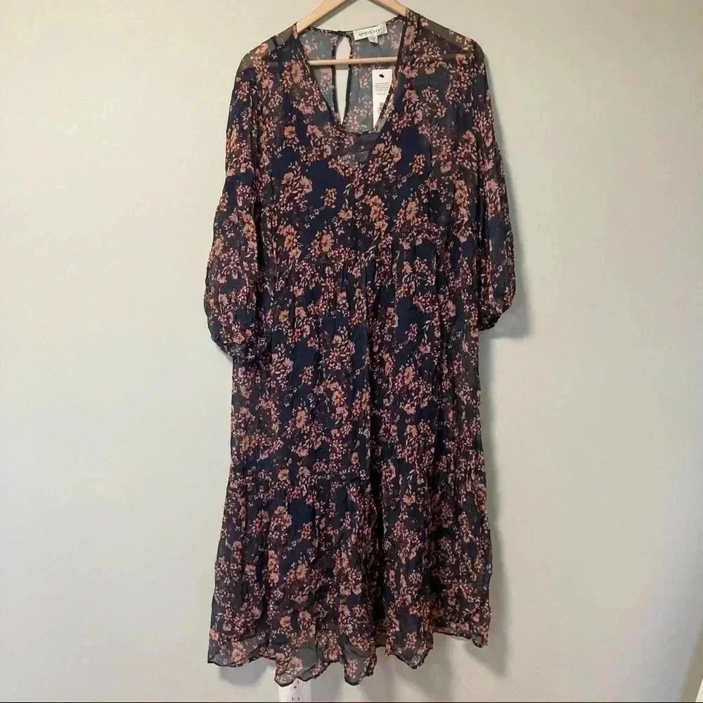 NWT Amour Vert Sierra silk dress